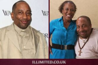 Tony Cox at a public event; Otelia Cox is his private wife